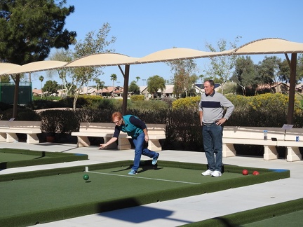 Chris playing bocce