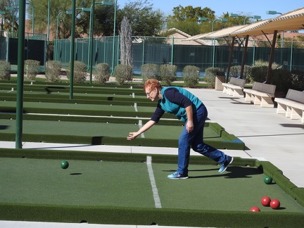 Chris playing bocce